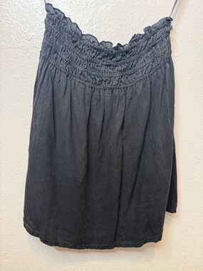 Anthropologie Anthro Black Smocked Baby Doll Flowy Tube Top Size Extra Small